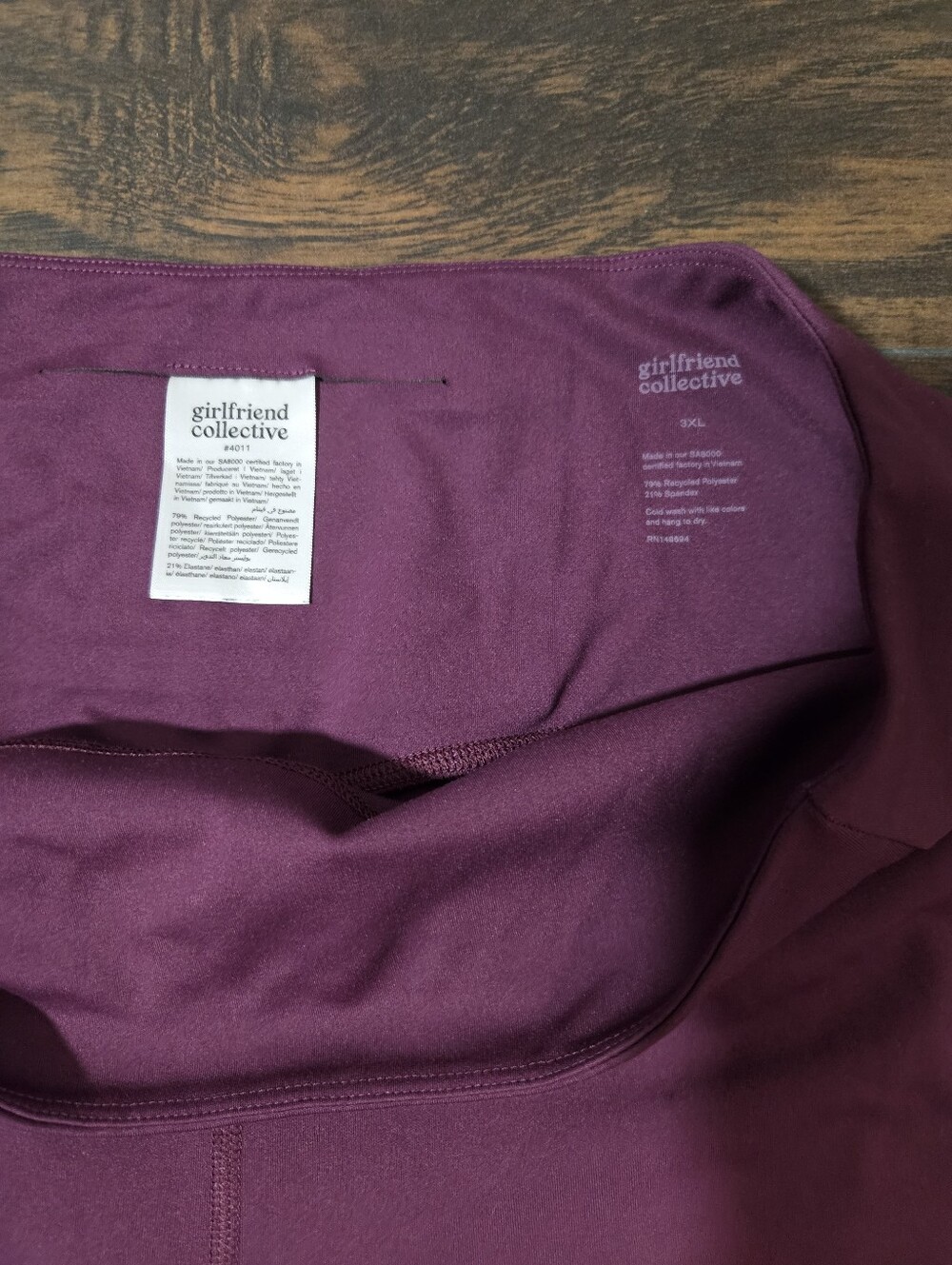 Girlfriend collective Plum High-Rise Bike Shorts 3XL - Picture 2 of 4